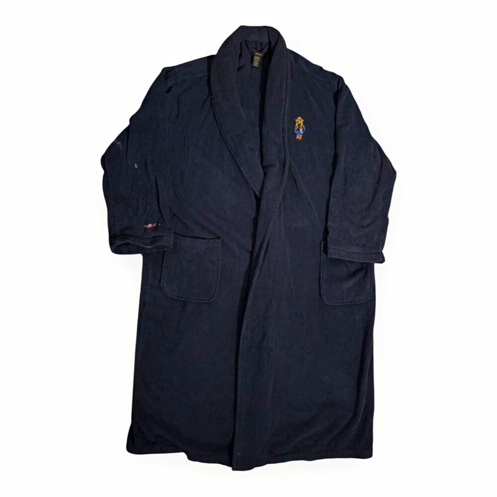 Vintage Polo Bear Western Ski Bear Rare Ralph Embroidered Robe Terry Cotton L/XL